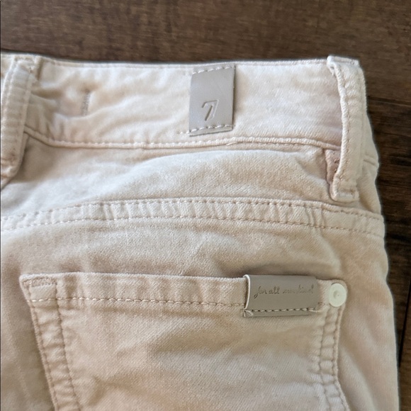 💕 7 For All Mankind Beige Wide Leg Jeans - Picture 5 of 6